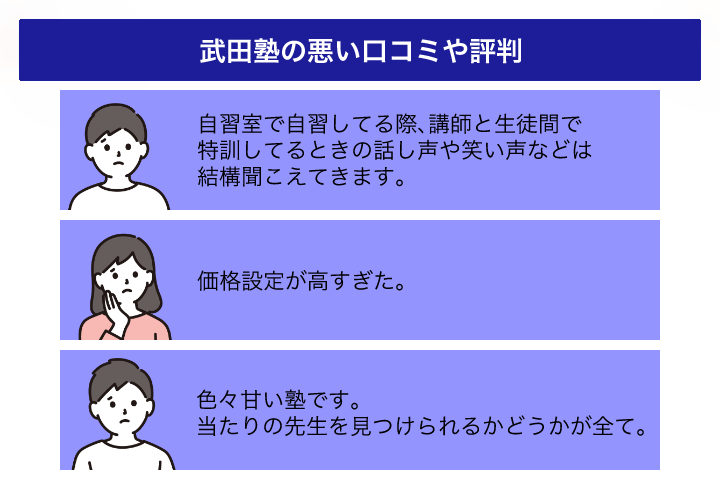 武田塾の悪い口コミや評判